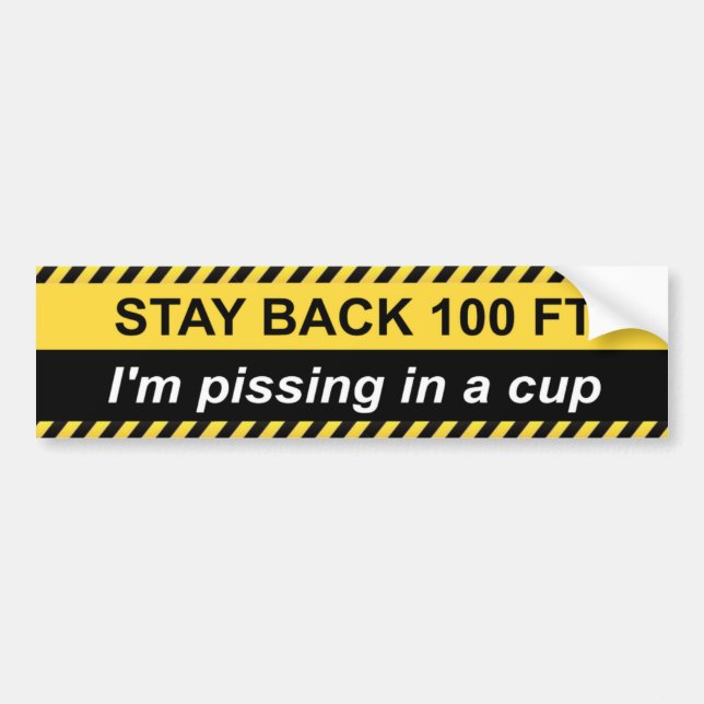 Pegatina Para Coche Advertencia: Estoy meando en una taza (Frente)