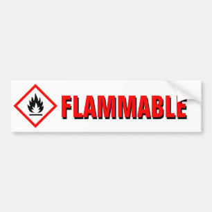Pegatina Para Coche Advertencia inflamable del peligro con el