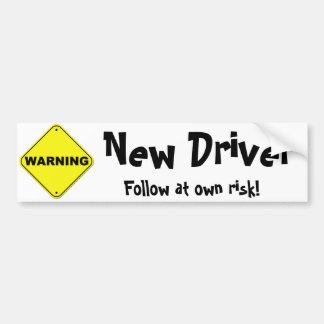 Pegatina Para Coche Advertencia: Nuevo conductor