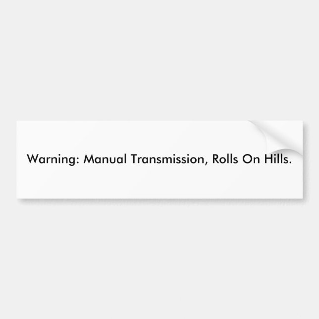 Pegatina Para Coche Advertencia: Transmisión manual (Frente)