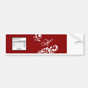Pegatina Para Coche Afiligranado floral del rojo carmesí de la