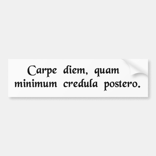 Pegatina Para Coche Agarre el día, confianza lo menos posible ...... (Frente)