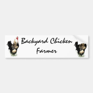 Pegatina Para Coche Agricultor de pollo de patio trasero con diseño de