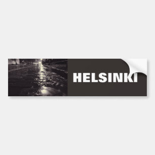 Pegatina Para Coche Agua de lluvia fluye por las calles de Helsinki