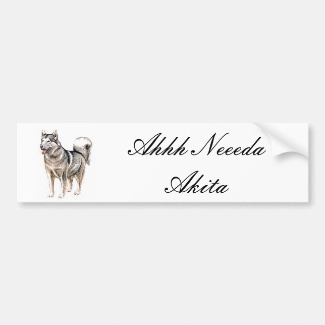 Pegatina Para Coche Ahhh Neeeda Akita Bumper Sticker (Frente)