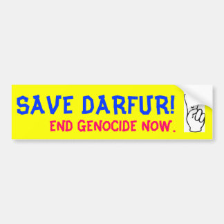 PEGATINA PARA COCHE ¡AHORRE DARFUR! TERMINE EL GENOCIDIO AHORA