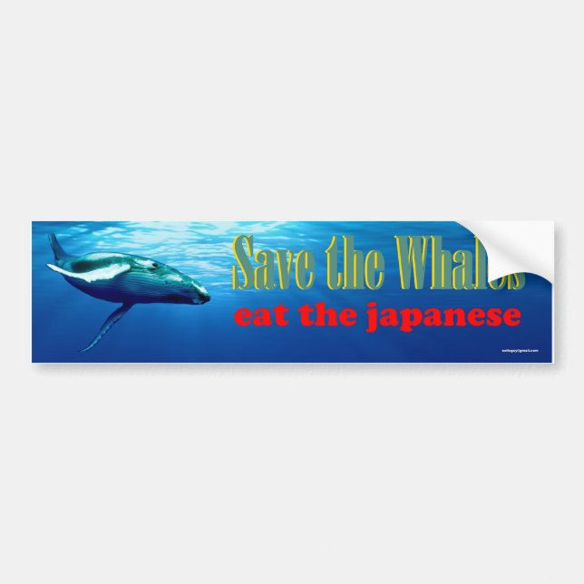 Pegatina Para Coche ahorre las ballenas… (Frente)