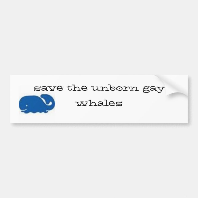 Pegatina Para Coche Ahorre las ballenas gay nonatas… (Frente)