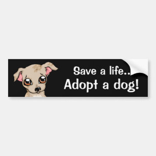 Pegatina Para Coche Ahorre una vida adoptan un perro