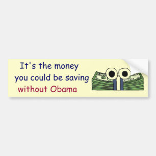 Pegatina Para Coche Ahorro del dinero del ANUNCIO sin Obama