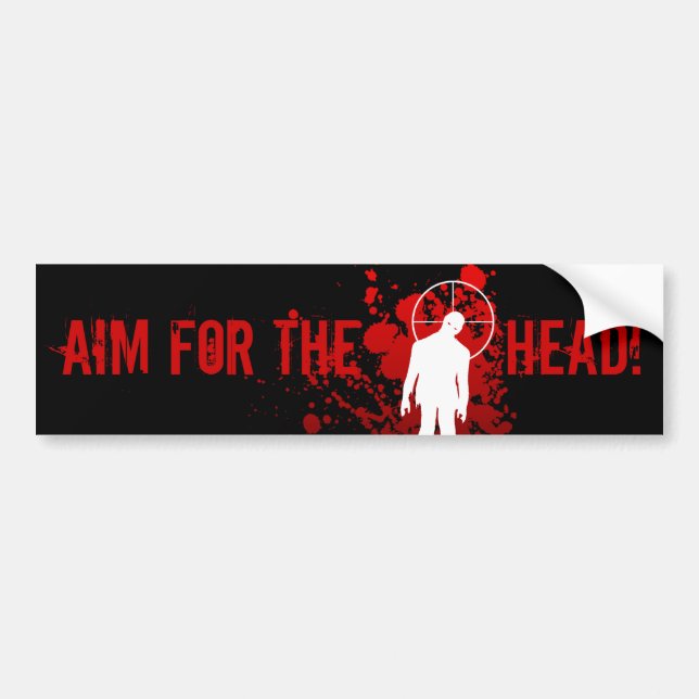Pegatina Para Coche ¡AIM PARA LA CABEZA! bumpersticker (Frente)