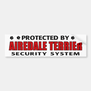 Pegatina Para Coche Airedale Terrier Security