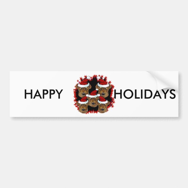 PEGATINA PARA COCHE AIREDALE TERRIERS (Frente)