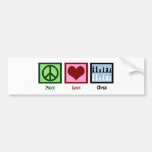 Pegatina Para Coche Ajedrez del amor de la paz