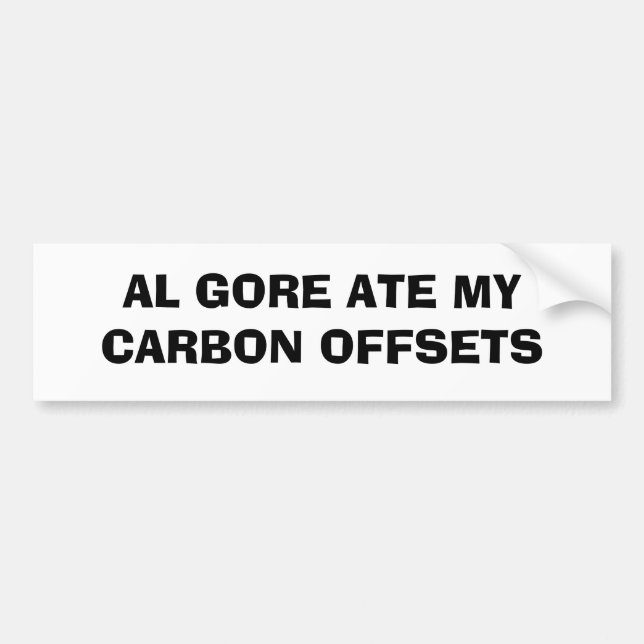 PEGATINA PARA COCHE AL GORE COMIÓ MIS COMPENSACIONES DEL CARBONO (Frente)