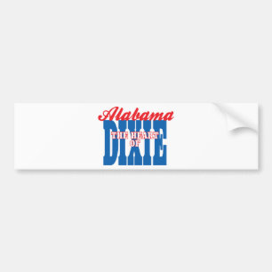 Pegatina Para Coche Alabama corazón de Dixie