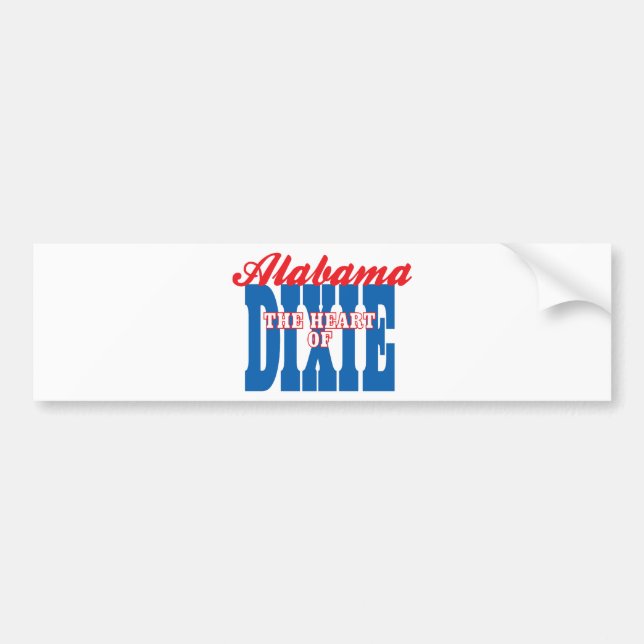 Pegatina Para Coche Alabama corazón de Dixie (Frente)