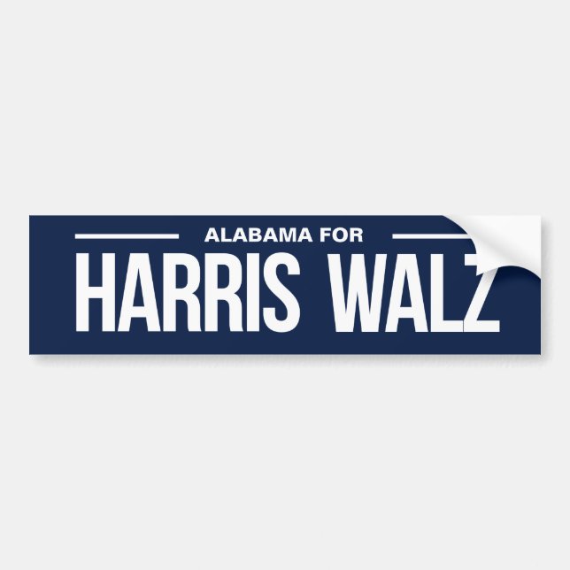Pegatina Para Coche Alabama para Harris Walz 2024 (Frente)