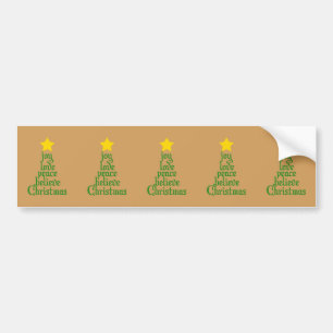 Pegatina Para Coche Alegría, amor, paz, creencia, Navidades