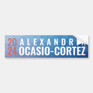 Pegatina Para Coche Alexandría Ocasio-Cortez 2024 geométricos azules