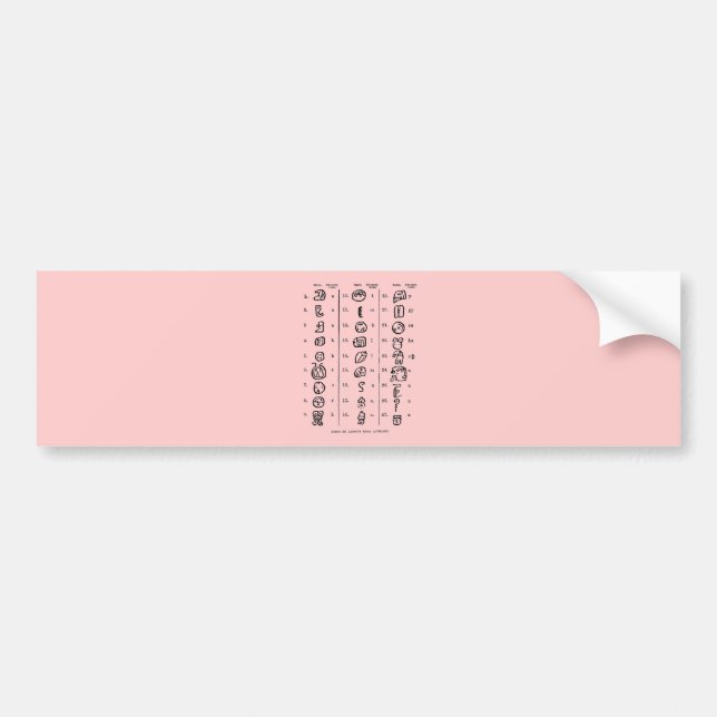 Pegatina Para Coche Alfabeto maya (Frente)