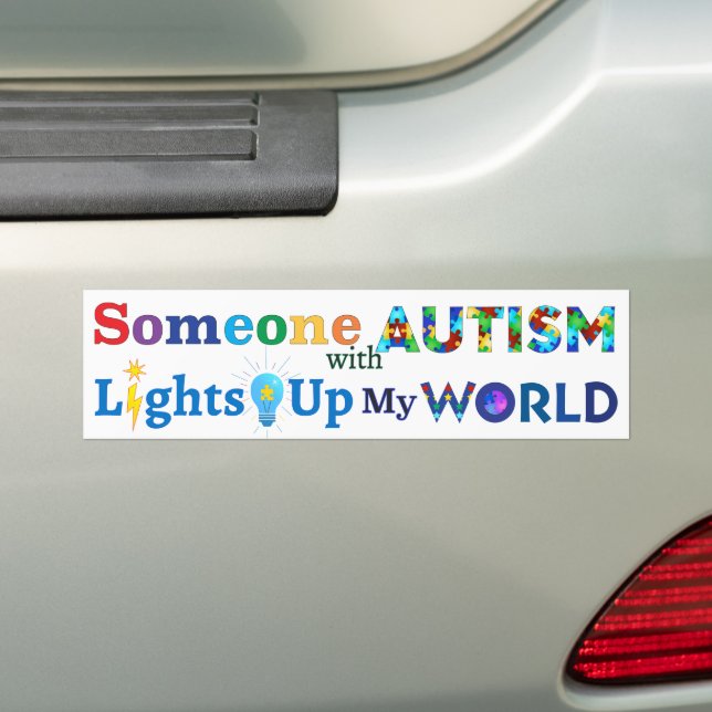 Pegatina Para Coche Alguien con AUTISMO ilumina mi mundo (en coche)