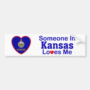 Pegatina Para Coche Alguien en Kansas me ama