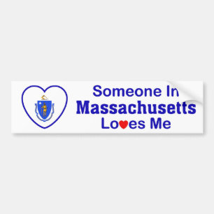 Pegatina Para Coche Alguien en Massachusetts me ama