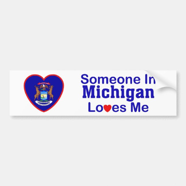 Pegatina Para Coche Alguien en Michigan me ama (Frente)