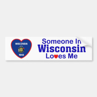Pegatina Para Coche Alguien en Wisconsin me ama