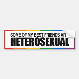 PEGATINA PARA COCHE ALGUNOS DE MIS MEJORES AMIGOS SON HETEROSEXUALES -