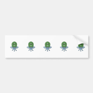 Pegatina Para Coche Alien en su pequeña nave espacial