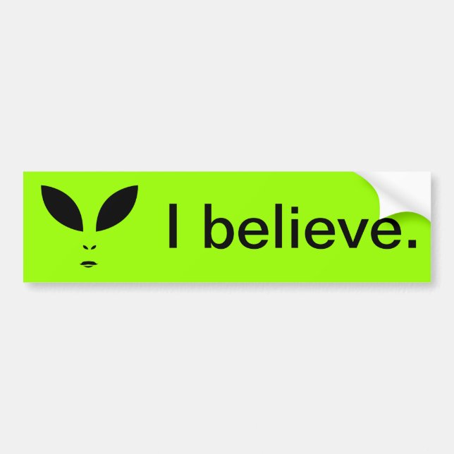 Pegatina Para Coche Alien (OVNI) CREO QUE Sticker Bumper (Frente)