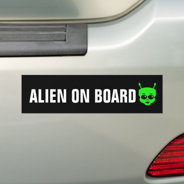 PEGATINA PARA COCHE ALIEN SE ENCUENTRA A BORDO DE FUNNY BUMPER STICKER (en coche)