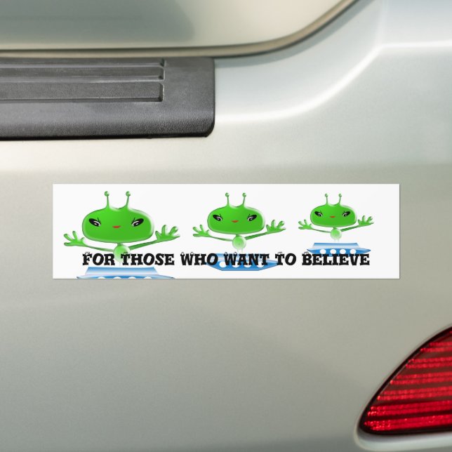 Pegatina Para Coche Alienígenas del espacio ultraterrestre verde lindo (en coche)