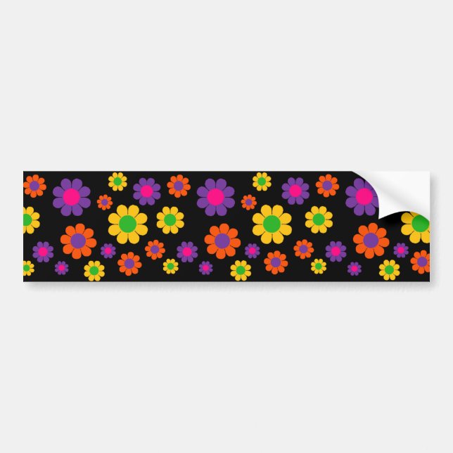 Pegatina Para Coche Alimentación de flor pop retro (Frente)