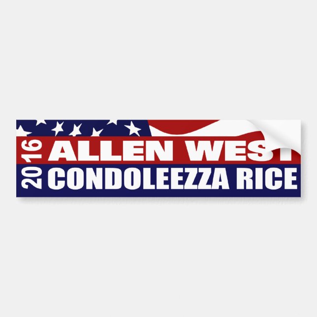 Pegatina Para Coche Allen West Condoleezza Rice 2016 (Frente)