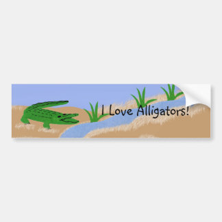 Pegatina Para Coche Alligator Green Whimsical Personalizado Art