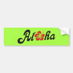 Pegatina Para Coche Aloha Hibiscus - diseño de Hawaii plano + tus idea