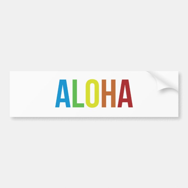 Pegatina Para Coche Aloha Rainbow (Frente)