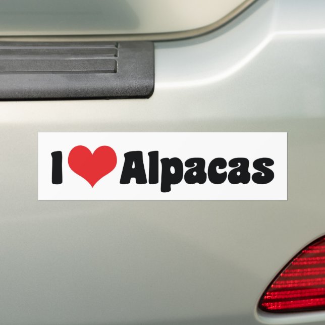 Pegatina Para Coche Alpacas de Corazón que Amo (en coche)