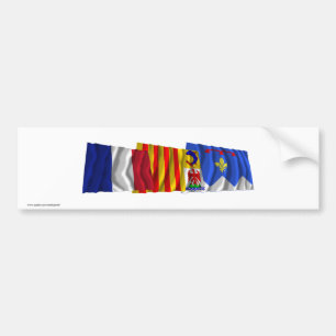Pegatina Para Coche Alpes-de-Haute-Provence, PACA y banderas de