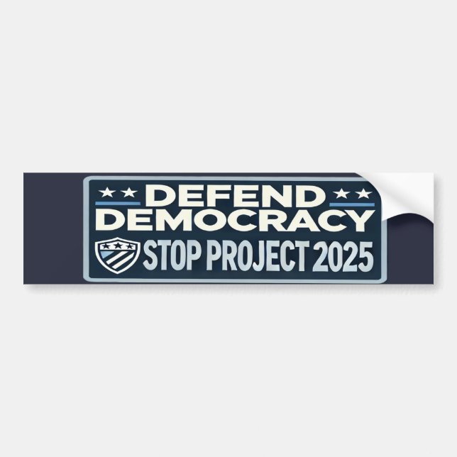Pegatina Para Coche Alto al proyecto 2025 - Defender la democracia - V (Frente)