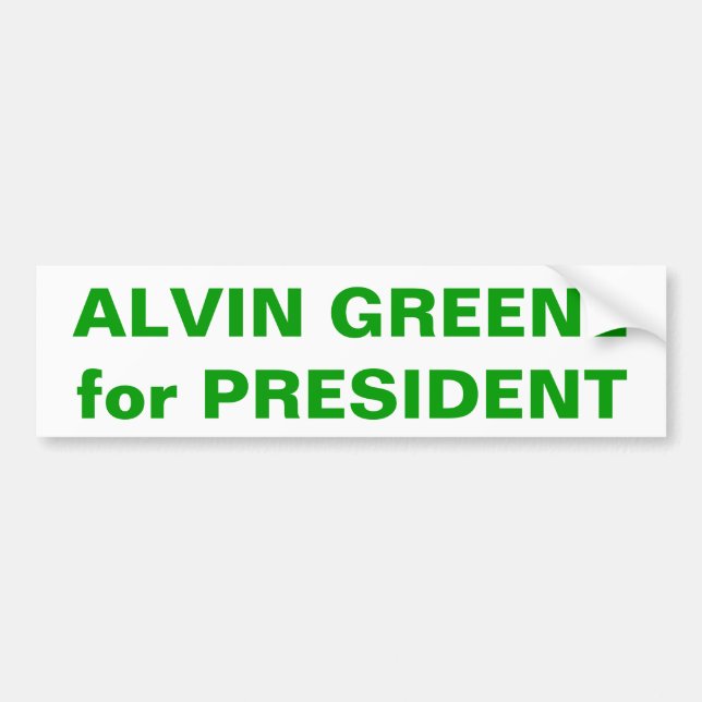 Pegatina Para Coche ALVIN GREENE para el PRESIDENTE (Frente)