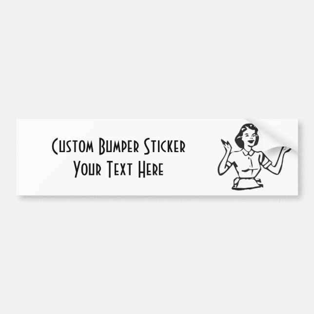 Pegatina Para Coche Ama de casa ocupada retra (Frente)