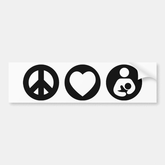 Pegatina Para Coche Amamantamiento del amor de la paz (Frente)