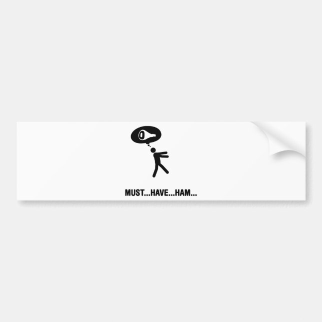 Pegatina Para Coche Amante del jamón (Frente)