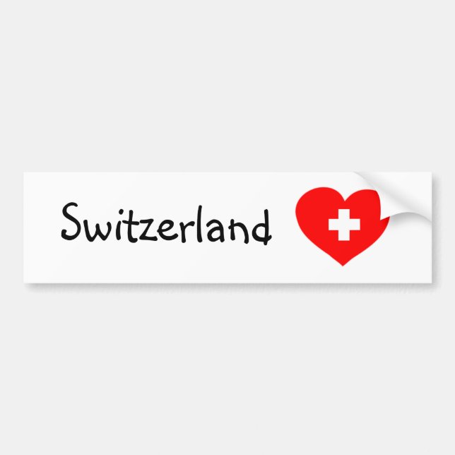 Pegatina Para Coche Amar Suiza - Cepa del parachoques cardíaco suizo (Frente)