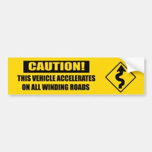 Pegatina Para Coche Amarillo de la precaución de la curva