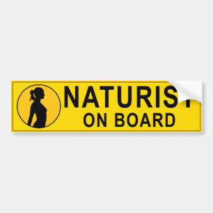Pegatina Para Coche Amarillo, Naturista a bordo